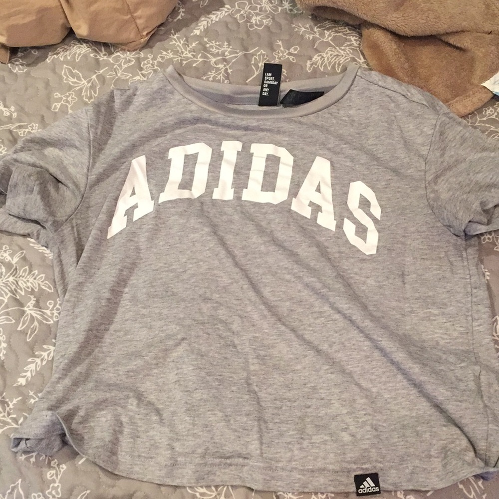 Adidas cropped t work out shirt S